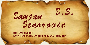 Damjan Staorović vizit kartica